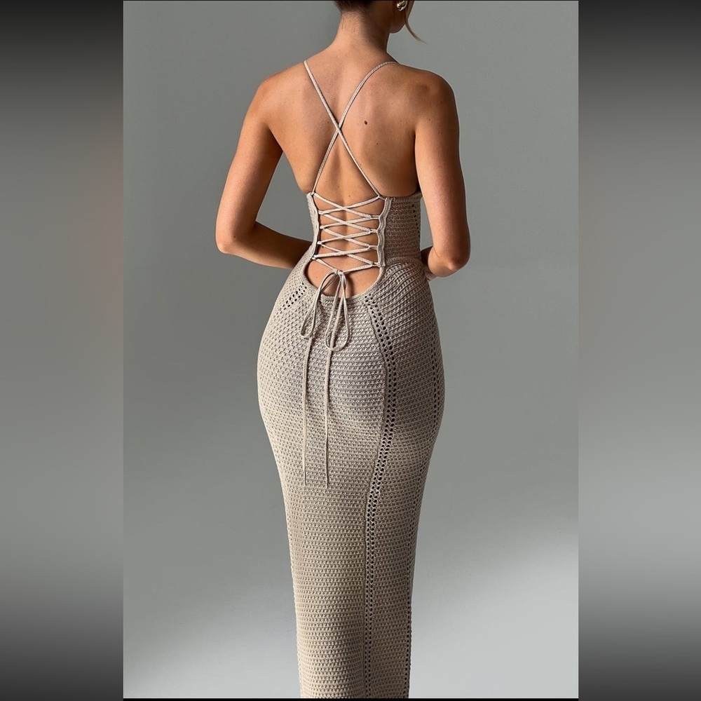 Xanthe Maxi Dress- tan-beige-XS NWT- dress/cover up - Picture 7 of 7